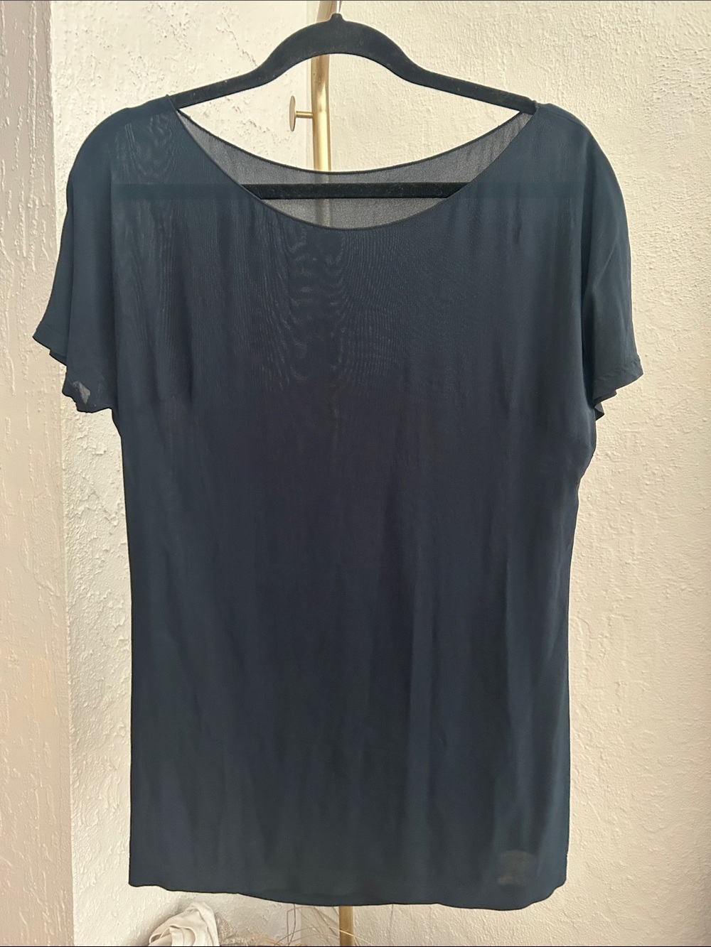 Dolce & Gabbana Short Sleeve Sheer Scoop Top